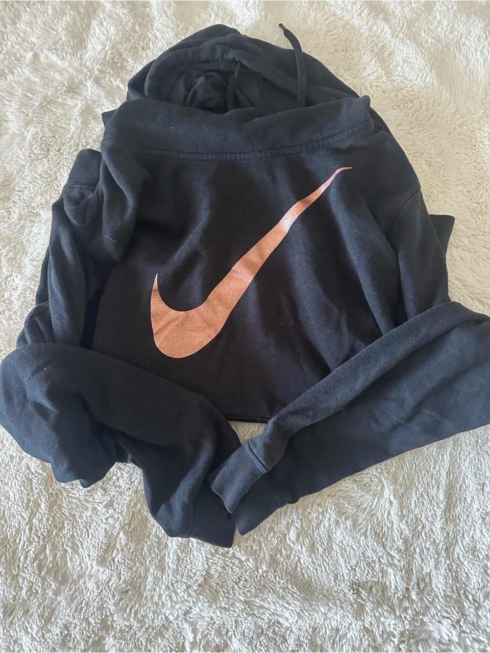 Nike Black Hoodie with Rose Gold Swoosh
